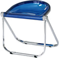 Acrylic Folding Chair Clear Dining Stool for Home Office and Outdoor Blue