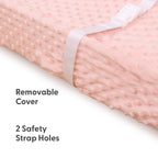 The Peanutshell Minky Dot Diaper Changing Pad Cover - Ultra Soft Baby Mat Cover for Girls, Fits 16” x 32” Changing Table Pads - Pink, 2 Pack
