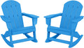 HDPE Laguna Outdoor Rocking Poly Adirondack Chair (Set of 2), Pacific Blue