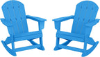 HDPE Laguna Outdoor Rocking Poly Adirondack Chair (Set of 2), Pacific Blue