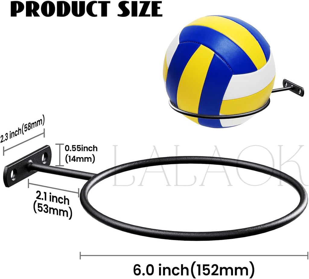 LALAOKS Basketball Holder Wall Mount for Basketball, Soccer Ball, Volleyball, Football, Rugby