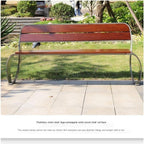 Outdoor Bench, Stainless Steel Outdoor Bench for Park, Garden - Backrest, 2-Seater Garden Bench
