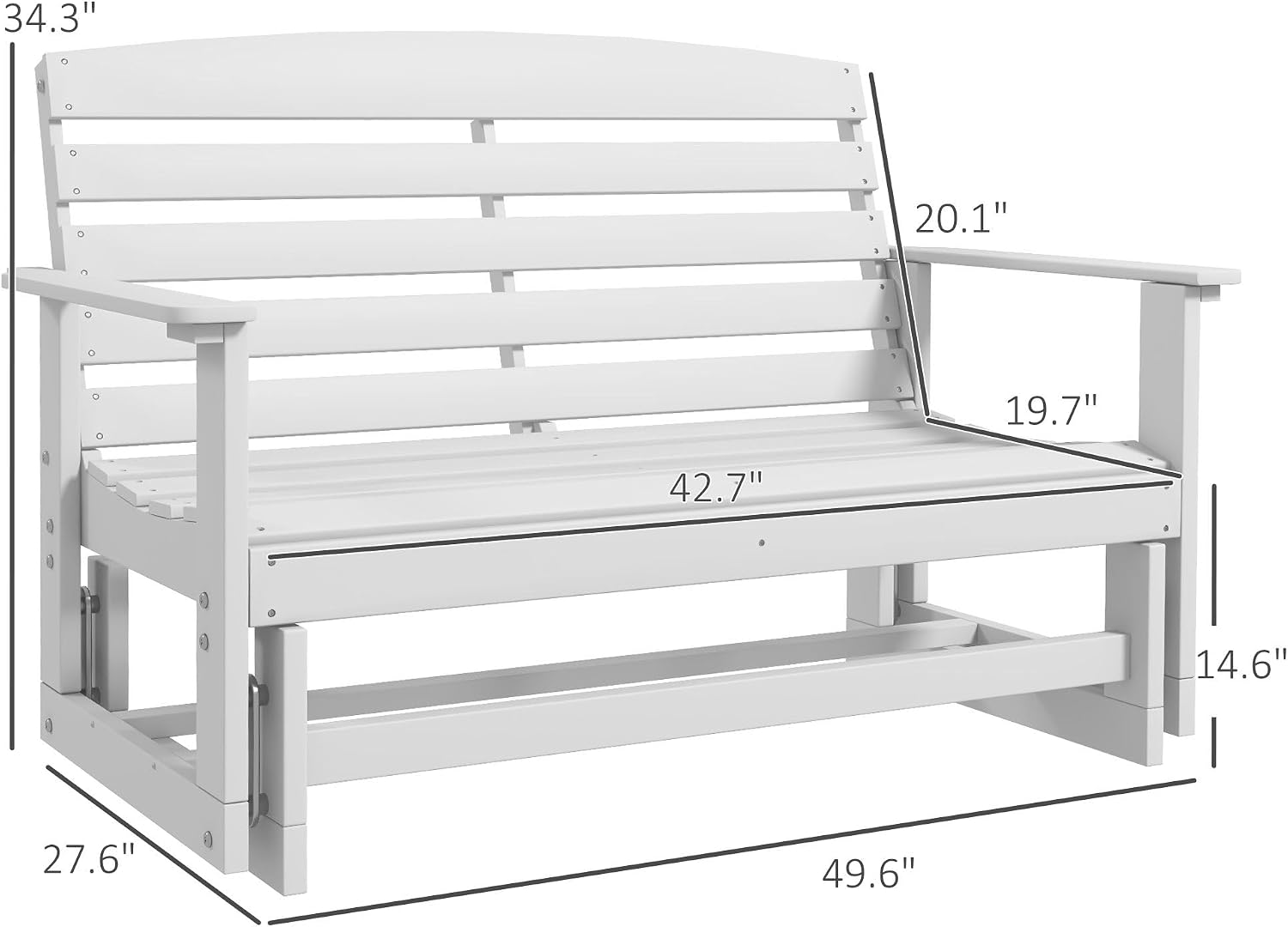 Outdoor Glider Bench - White