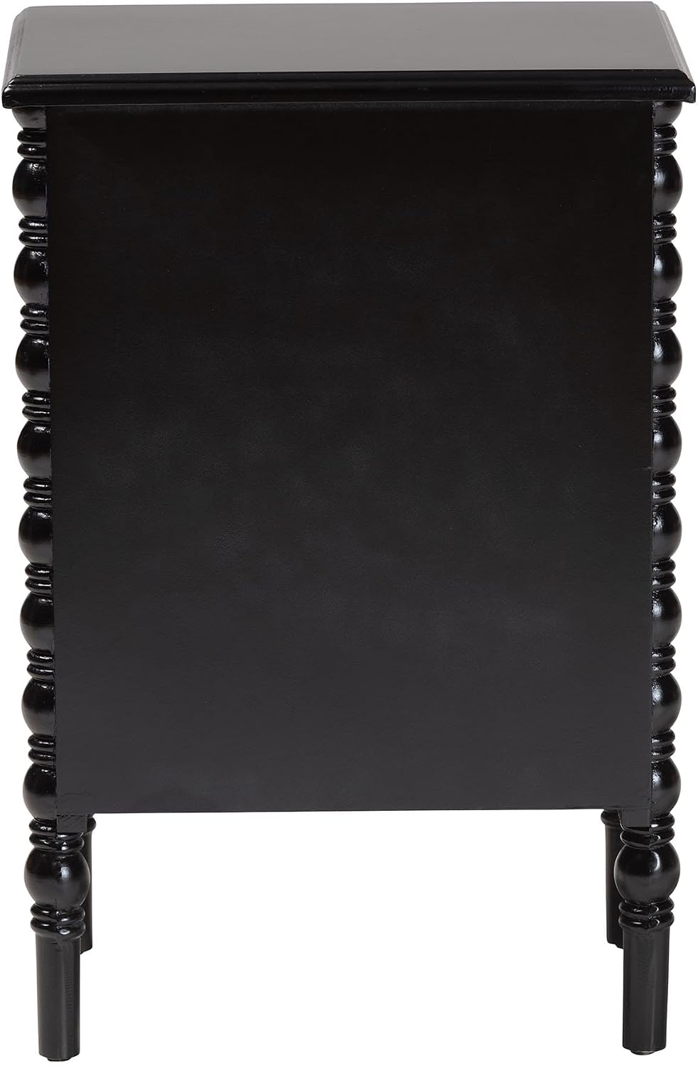 Baxton Studio Malinda Classic Black Wood 3-Drawer End Table with Spindle Legs
