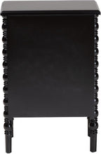 Baxton Studio Malinda Classic Black Wood 3-Drawer End Table with Spindle Legs