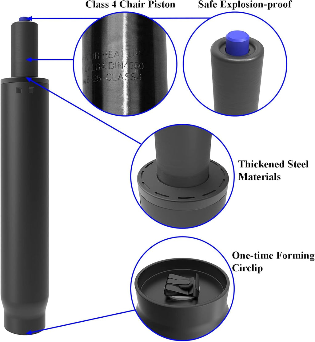AAGUT 5'' Stroke Office Chair Gas Lift Cylinder Replacement, Pneumatic Shock Heavy Duty (450 lbs) Office Chair Parts & Universal Size, Class 4 Hydraulic Piston, Black