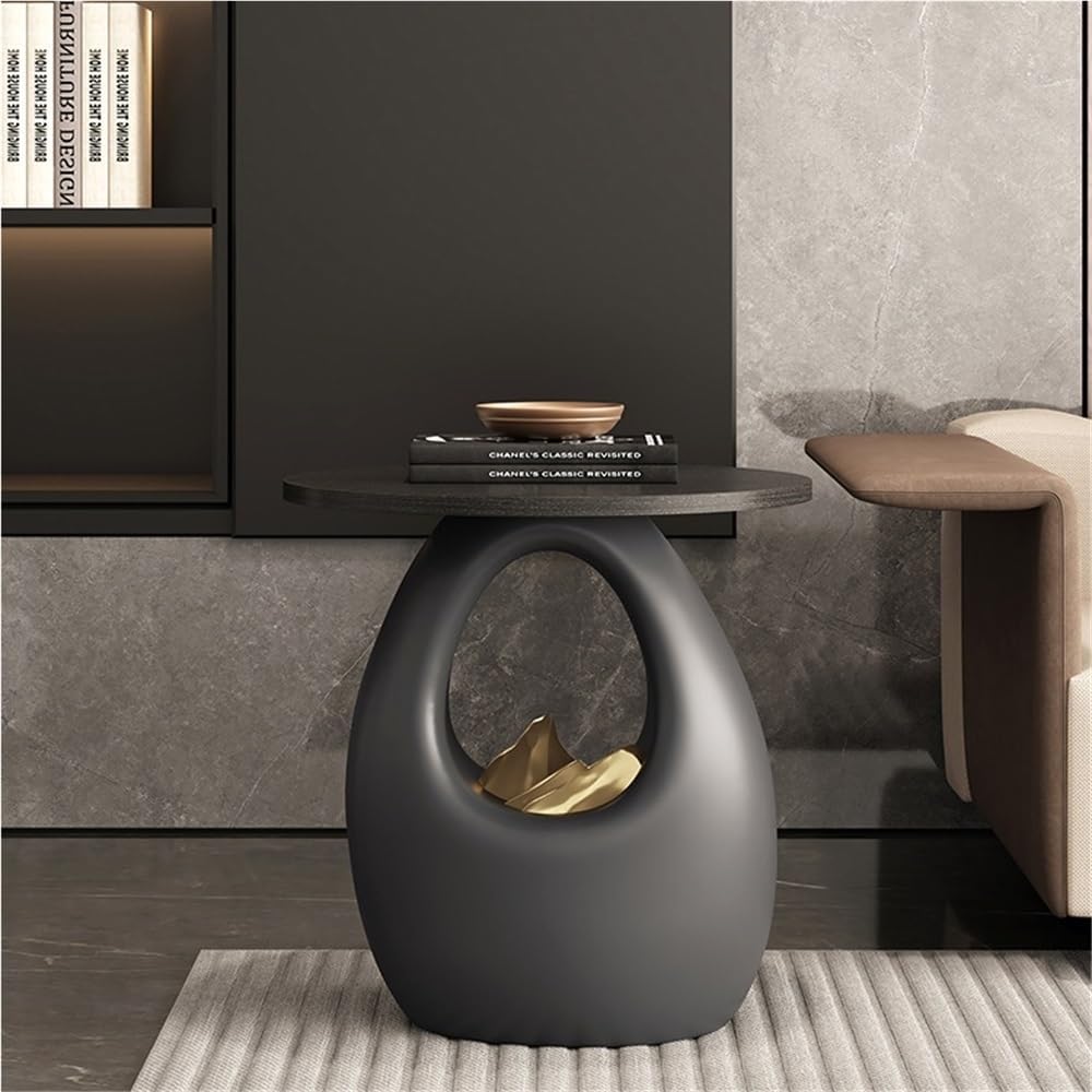 Round Side Table, Creative Nightstand, Stylish Sofa Accent Table, Suitable for Living Room, Bedroom, Balcony