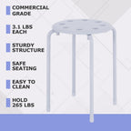 VECELO 6-Piece Stacking Stools, 17.7 Inch Standard Height, Portable Stackable Colorful Decoration Stools for School Classroom and Office Use, White