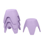 ECR4Kids Ayana Stackable Plastic Stool Seating Set, Children's Furniture, Light Purple, 4-Pack
