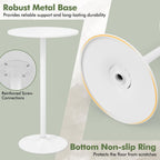 POWERSTONE Two-in-one Cocktail Tables Set of 6, 24'' Round Bar Tables with Sturdy Metal Base, 40"/22" Two Convertible Height High Top Pub Table, Coffee Table for Home Bar, Bistro, Dining Room, White
