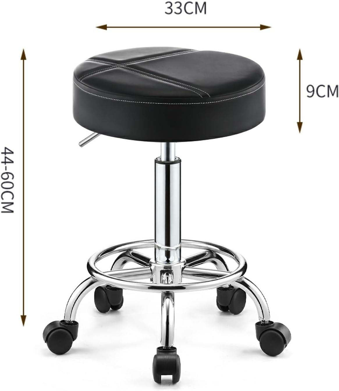Swivel Stool Chair - Work Stools - Lash Chairs,with Foot Rest,Thick Seat Padding,Adjustable Height, Comfortable, and Mobile(Grey)