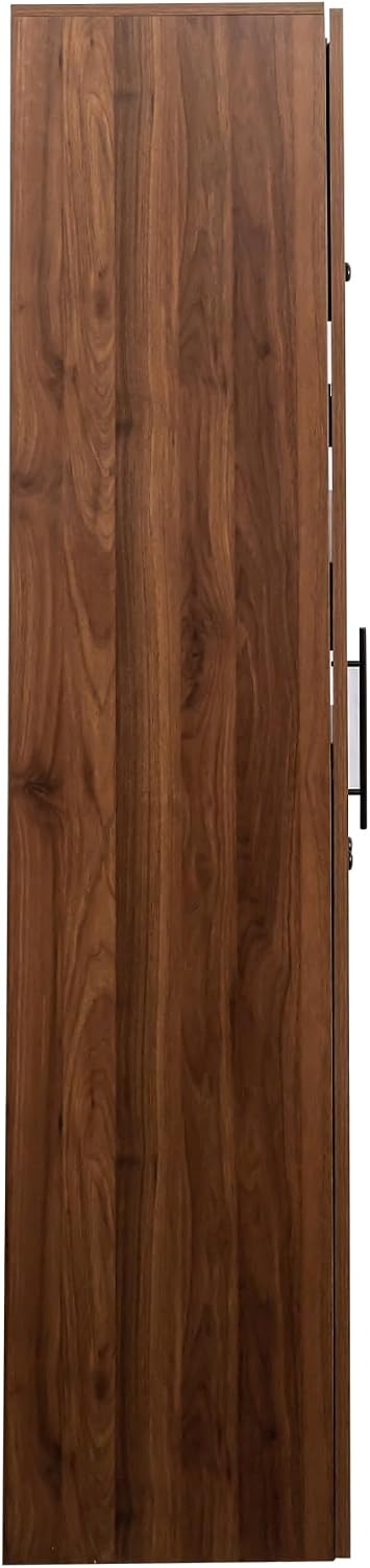 Farmhouse Kitchen Pantry Cabinet with Pull-Out Shelves, 4-Door Storage Organizer for Kitchen & Dining Room