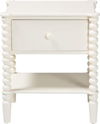 Baxton Studio Rimona End Table with Bobbin Legs - 1-Drawer Accent Table with Spindle Turned Legs and Open Shelf, Cottage Farmhouse Style Side Table for Living Room
