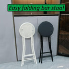 25 Inch Backless Folding Stool with Padded, with 220lb Capacity, for Kitchen or Rec Room, Portable Indoor Counter Bar Stools (Color : Black, Size : 63cm/25inch)