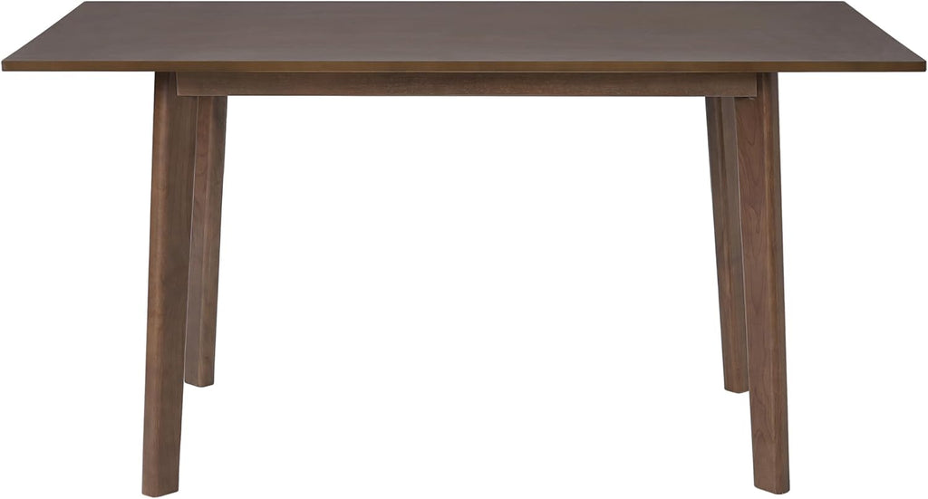 60" Rustic Farmhouse Dining Table - Solid Wood Frame, Minimalist Modern Dining Table for Kitchen, Dining Room, Living Room, Walnut