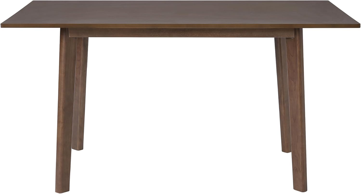 60" Rustic Farmhouse Dining Table - Solid Wood Frame, Minimalist Modern Dining Table for Kitchen, Dining Room, Living Room, Walnut