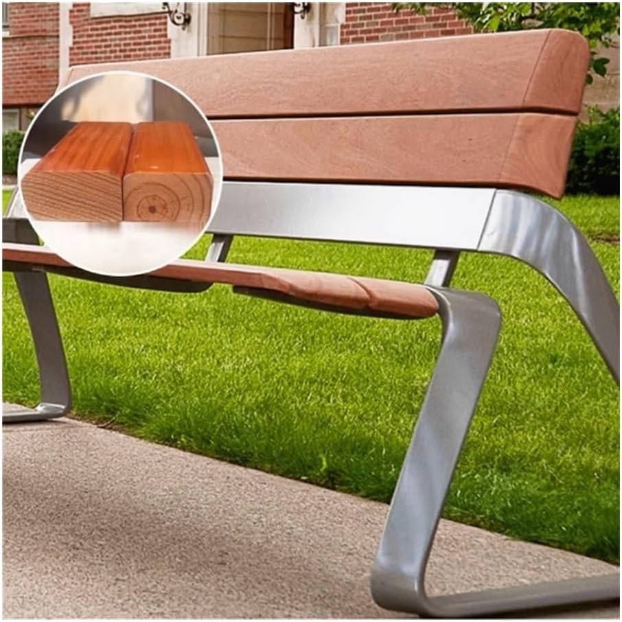 Benches, Modern Outdoor Benches, Patio Park with Backrests, Sturdy Stainless Steel, Leisure Chairs for Porch Garden Poolside Lawn(120 * 60 * 78)