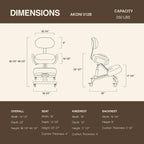 Ergonomic Kneeling Chair with Backrest, Improve Posture, Thick Cushions, Locking Wheels for Home & Office, AKONI 512B (Dim Grey)