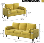Kinfant 5-Seat Waiting Room Chair- Office Guest Reception Chairs Waiting Furniture Bench with Armrest Modern Upholstered Reception Seating for Salon, Bedroom & Studio, Yellow