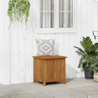Solid Acacia Wood Patio Storage Box with Waterproof Bag, 23.6x19.7x22.8 Inch Outdoor Bench for Cushions and Garden Tools