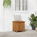 Solid Acacia Wood Outdoor Storage Box with Waterproof Bag, 23.6x19.7x22.8 Inch Patio Storage Bench for Cushions, Tools, and Garden Gear