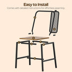 YATINEY Dining Chairs Set of 4, Wooden Kitchen Chairs, Farmhouse Dining Chairs with Back Support, for Living Room, Kitchen, Rustic Brown and Black CY01L4BRN1