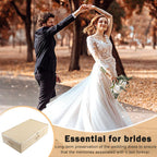 Wedding Dress Storage Box with 30 Acid-Free Paper and Microfiber Gloves, Large Wedding Dress Preservation Box Beige Storage Boxs for Weddingdress Heirlooms Gowns