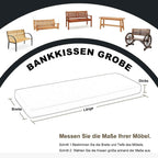 36x18/40x16/48x16 Outdoor Bench Cushion, Water-Resistant Patio Bench Cushions with Ties & Zipper, Non-Slip 2" Thick Bench Seat Cushion for Patio & Garden Furniture(Hazel,45x16x3 in)