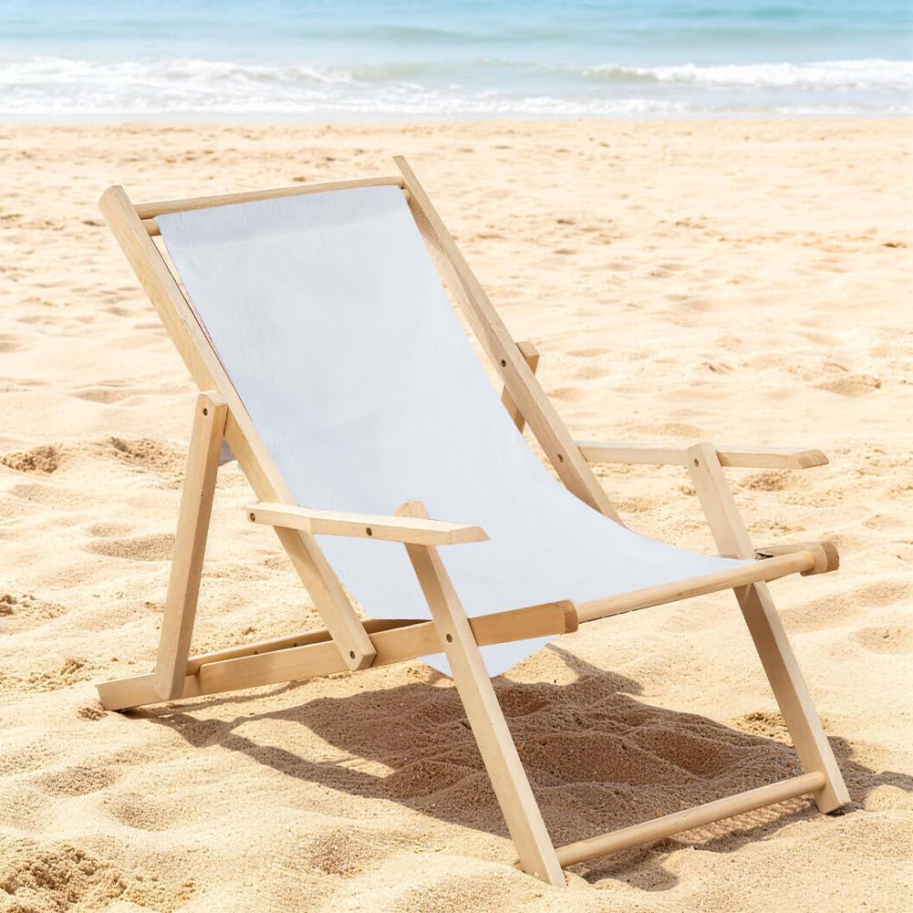 GORGECRAFT Beach Sling Patio Chairs Canvas Twill Weave Folding Chair Replacement Outdoor Chairs Cloth Replacements 118X43cm Portable Reclining Sling Chair Fabric for Summer Vacation Sunbathing Garden