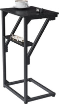 C-Shaped End Table, Small Couch Side Table, Sofa TV Tray Table for Living Room, Bedroom, Bedside ET-D-BKW1