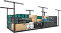 3x8 FT Overhead Garage Storage Rack, 26"-40" Height Adjustable Heavy Duty Garage Ceiling Storage Rack, 750LBS Capacity Metal Hanging Organizer System for Garage