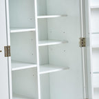 Kitchen Pantry Storage Cabinet with Adjustable Shelves, 47" Tall Free Standing Food Organization Cabinet for Kitchen Dining Room, Compact Space Saving Design for Craft Room