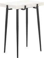 SAFAVIEH Home Collection - Bremen Side Table, Rectangular White & Grey Marble Top with Black Metal Legs, Fully Assembled (ACC3726A)