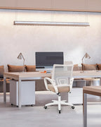 NEO CHAIR Office Desk Computer Chair Ergonomic Mesh Gaming Cushion Seat with Comfy Lumbar Mid Back Support Adjustable Height Swivel Rolling Wheels for Home Task (Beige)