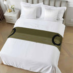 Bed Runner for King Size, Olive Green Striped Decorative Scarf Throws for Foot of Bed, Black Geometric Vintage Stripes Ombre Luxury Bedding Protector Slipcover Bedrunners for Hotel/Home, 94 x 20 Inch