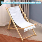 GORGECRAFT 1pc Beach Sling Chair Replacement Canvas White Lounge Chair Replacement Fabric with Fringe 47.2x17.3 Inch Chair Fabric Reclining Sling Replacement for Sunbathing Courtyard Patio Outdoor