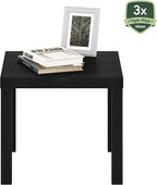 Furinno Classic Homey Square Parsons Side End Table, 1-Pack, Black