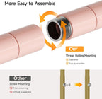 ONBRILL H3 Wall Mounted Closet System, Expandable Industrial Pipe Clothes Rack Clothing Rack for Hanging Clothes, Heavy Duty Closet Organizers and Storage in Wardrobe Closet, Pink