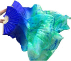 1pair Pure Natural Silk Fan Veils For Belly Dance Sexy 180cm Long For Dancer Show On The Stage