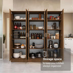 Madesa Kitchen Pantry Set Storage Cabinet 70" L 6 Doors 12 Utility Shelves 9 Adjustable Shelves Wooden Organization Unit Anti Tipping - Rustic