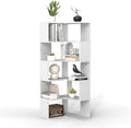 6-Tier Corner Bookshelf, 66" Tall L-Shaped Corner Shelf with Anti-Fall Baffles for Living Room Decor, Heavy Duty Wooden Bookcase Display Rack for Home Office Storage,White