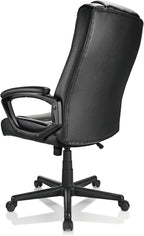 Realspace® Hurston Bonded Leather High-Back Executive Office Chair, Black, BIFMA Compliant