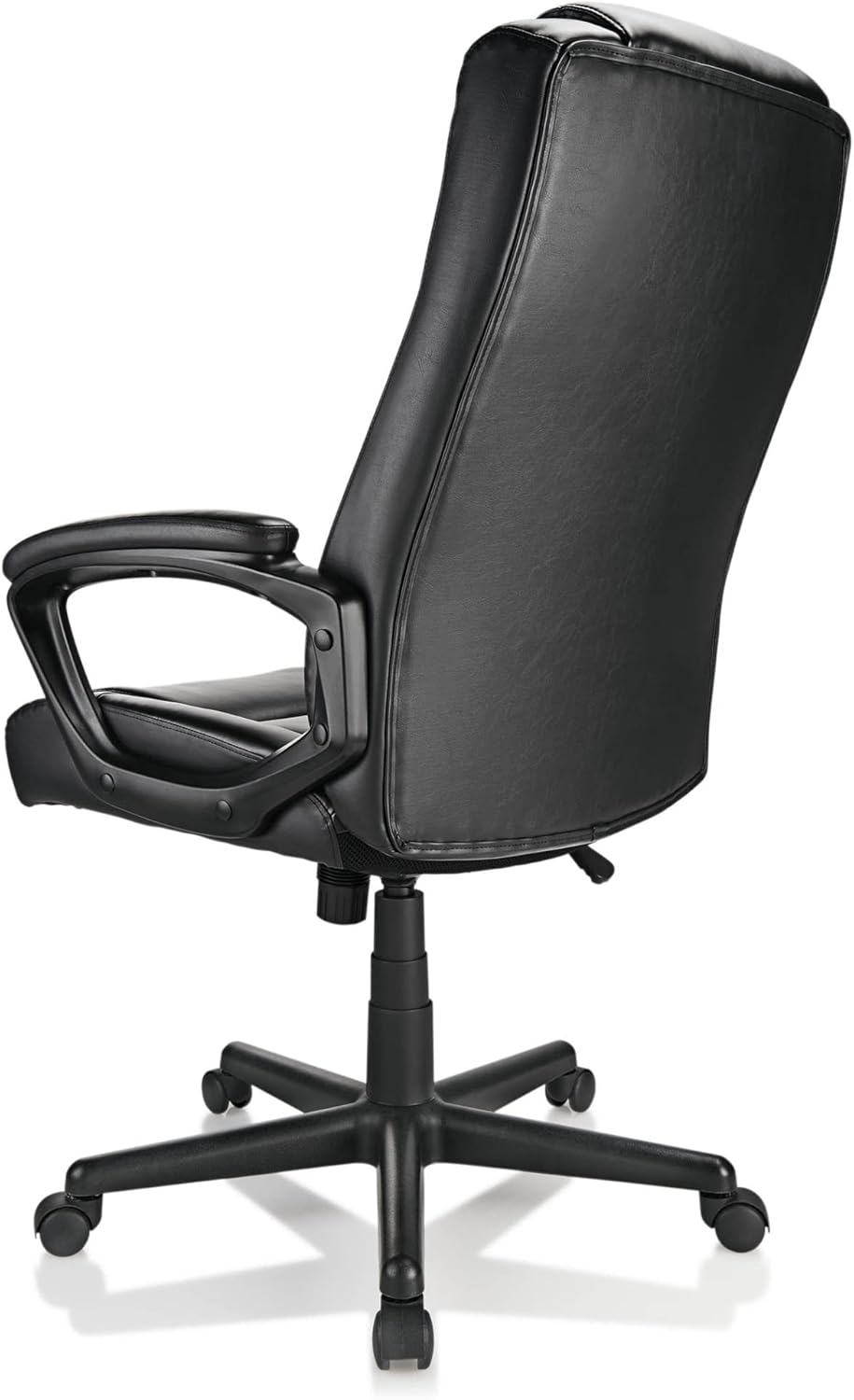 Realspace® Hurston Bonded Leather High-Back Executive Office Chair, Black, BIFMA Compliant