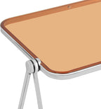 Clear Foldable Side Table, Folding Tiny Writing Desk TV Tray Table Coffee Clear Bed Side Tables Space Saving No Assembly Required for Home Office Small Computer Desk 25 * 20 * 27 inch