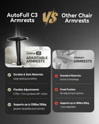 AutoFull C3 Gaming Chair, Racing Style Gaming Chair with Ergonomic Lumbar Support,Adjustable High Back PU Leather PC Chair with Footrest,Brown