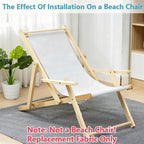 GORGECRAFT 120x43.5cm Thicker Beach Sling Patio Chairs Canvas Folding Chair Replacement Outdoor Cloth Replacements Twill Weave White Portable Reclining Sling Chair Fabric for Summer Vacation Garden