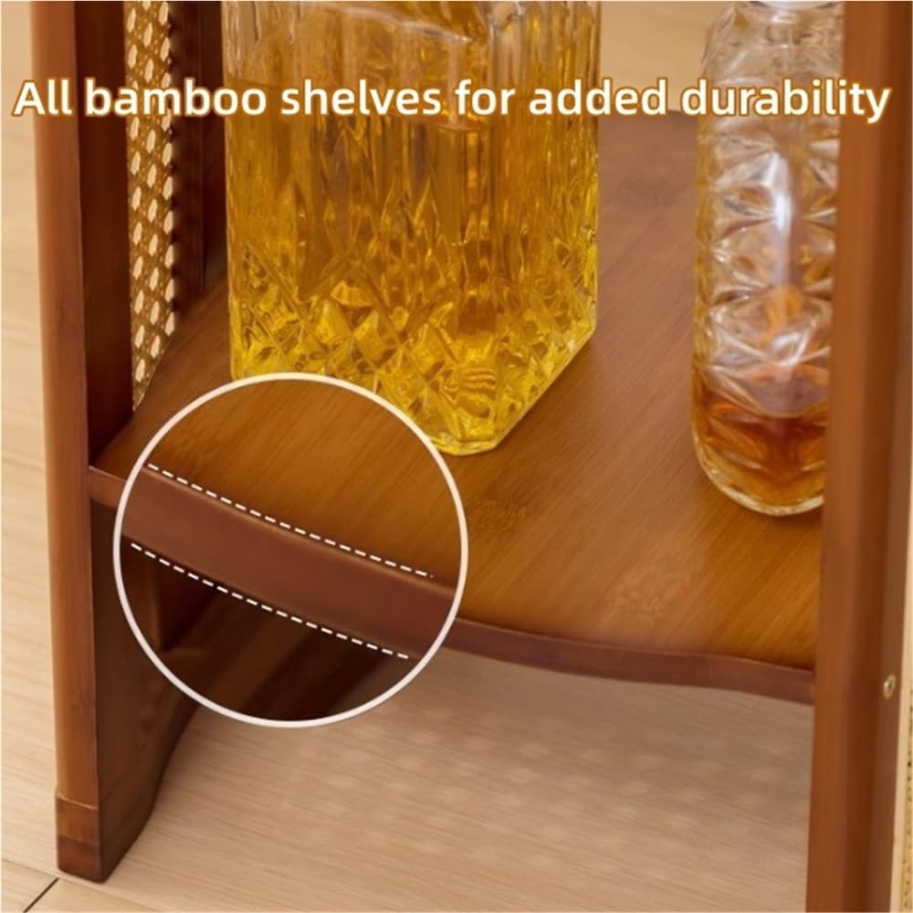 2-Layer Storage End Table, Resin Rattan Small Side Table, Small Round Table with Open Storage, Minimalist Design Sofa Table for Living Room and Balcony(Brown,39cm/15.4in)