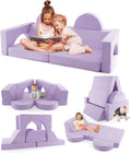 INFANS Mondular Kids Play Couch, 8PCS Toddler Sectional Sofa Building Fort for Bedroom Playroom, Imaginative Convertible Floor Cushion, Foam Set for Boys Girls