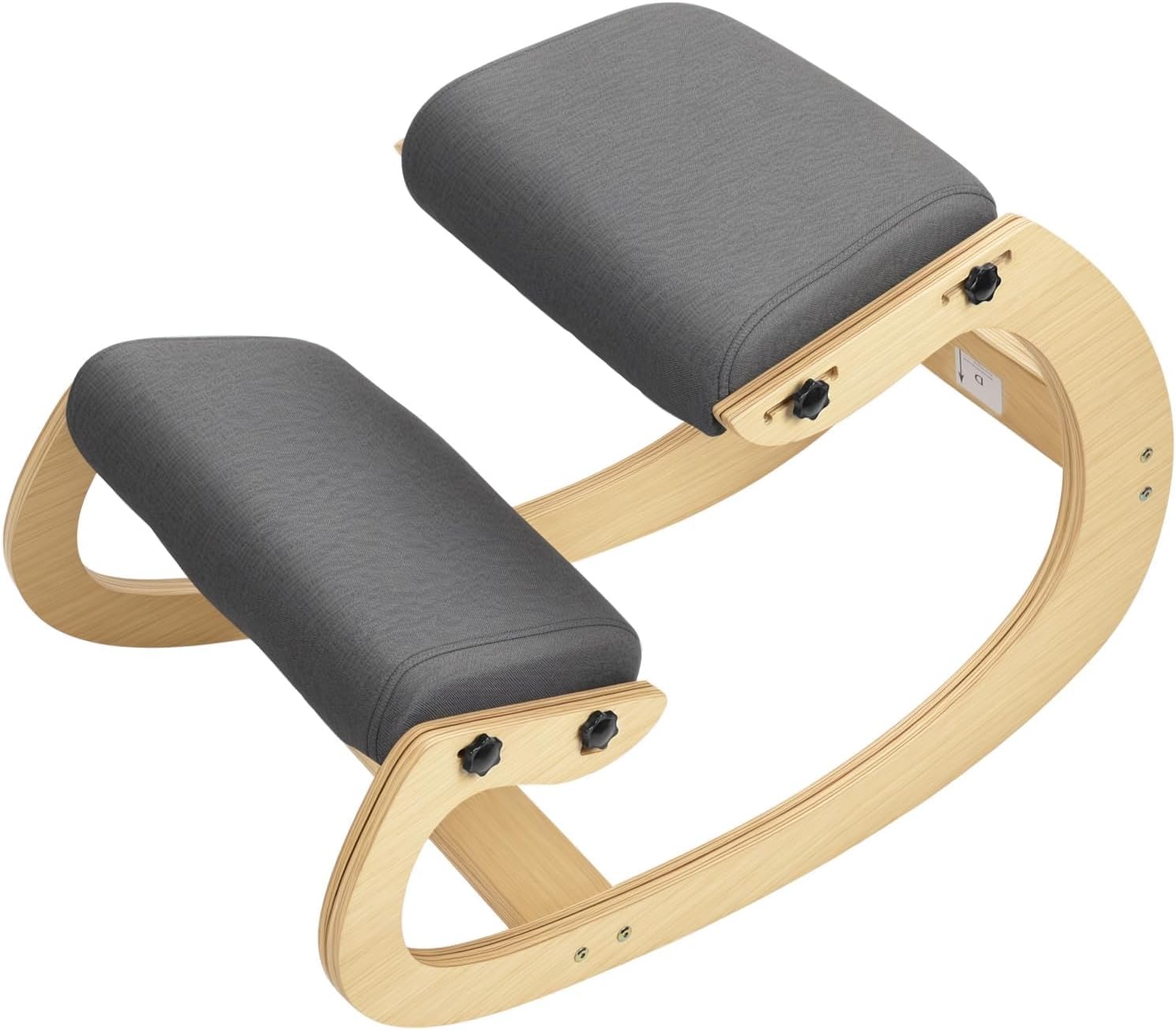 Kneeling Chair Ergonomic Posture Chair, Wood Adjustable Rocking Knee with Soft Padding, Natural Relief for Neck or Back Pain for Home Office, Max Load 258 lb