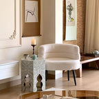 ENGENDER Couch Side Table Home Sofa Next to Living Room Art Small Coffee Table Shell Corner Tray Narrow End
